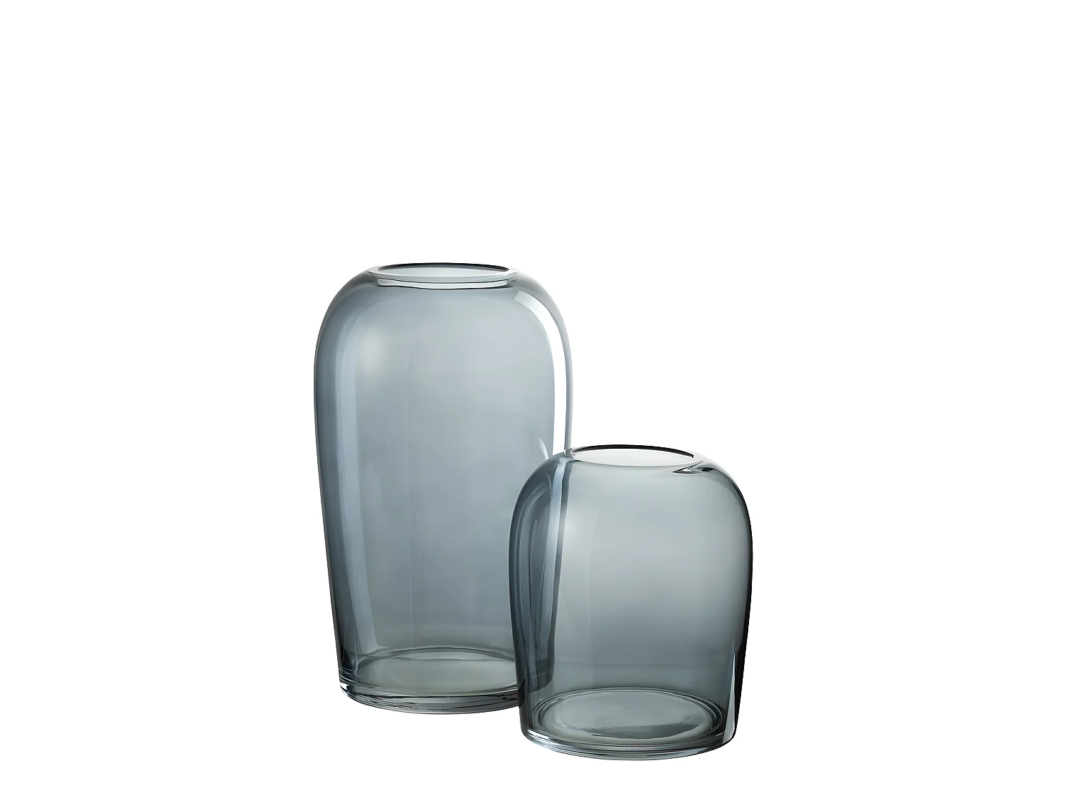 Vase Design en Verre "Œuf" 29cm Gris