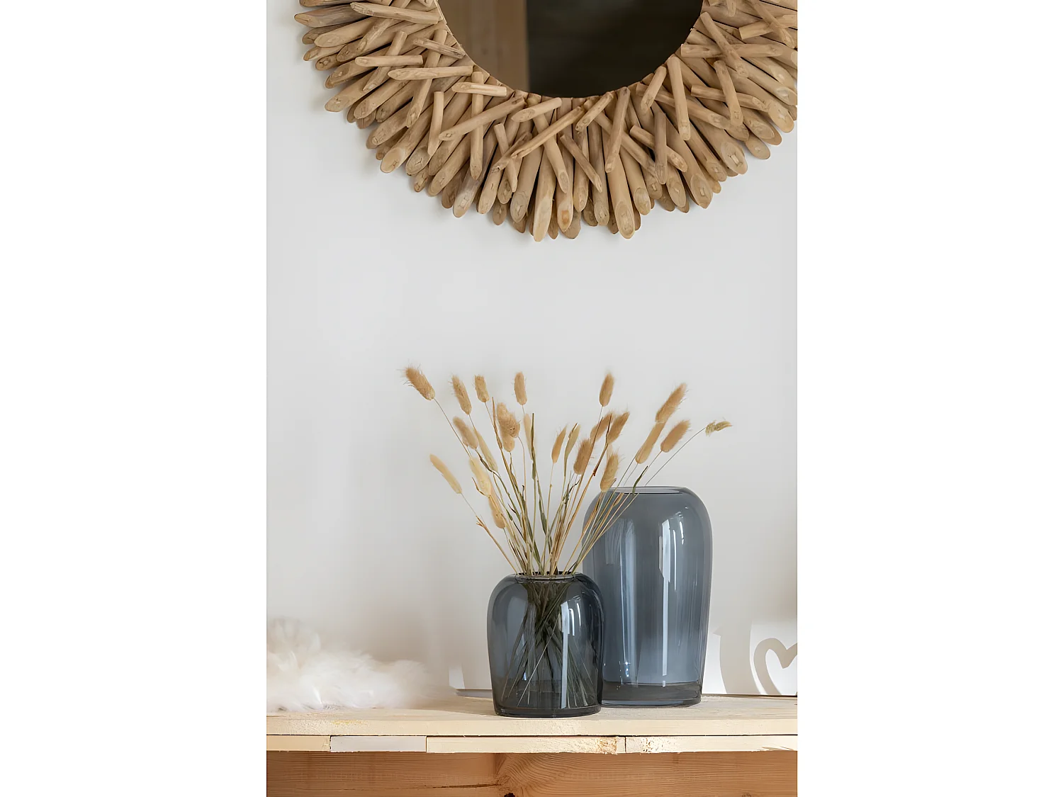 Vaso a uovo in vetro blu 17x29 cm