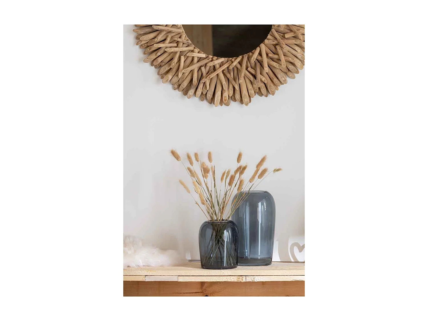 Vaso a uovo in vetro blu 17x29 cm