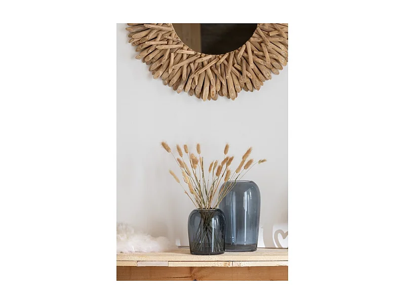 Vaso a uovo in vetro blu 17x29 cm