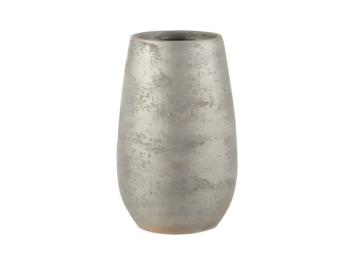 VASE IRREGULIER RUGUEUX CERAMIQUE ARGENT SMALL