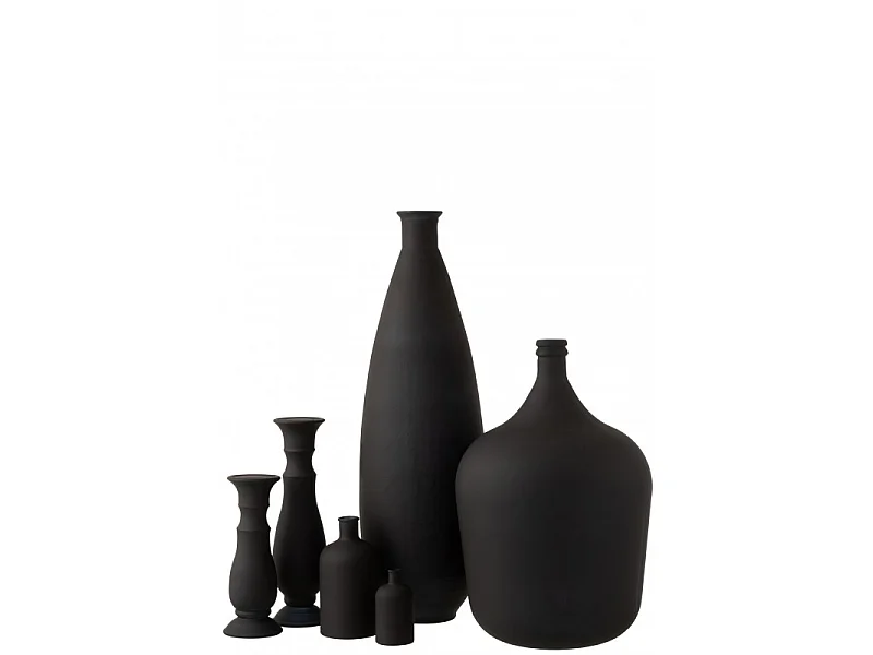 Vaso ovale in vetro nero 25x25x81 cm