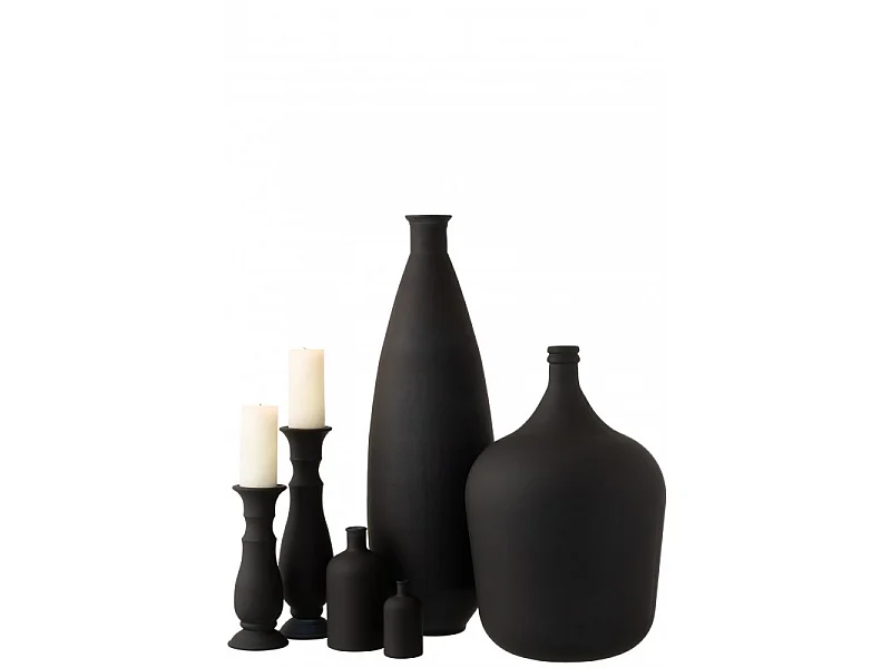 Vaso ovale in vetro nero 25x25x81 cm