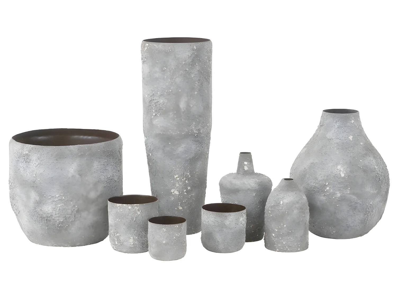 Vase Design en Métal "Effy" 24cm Gris