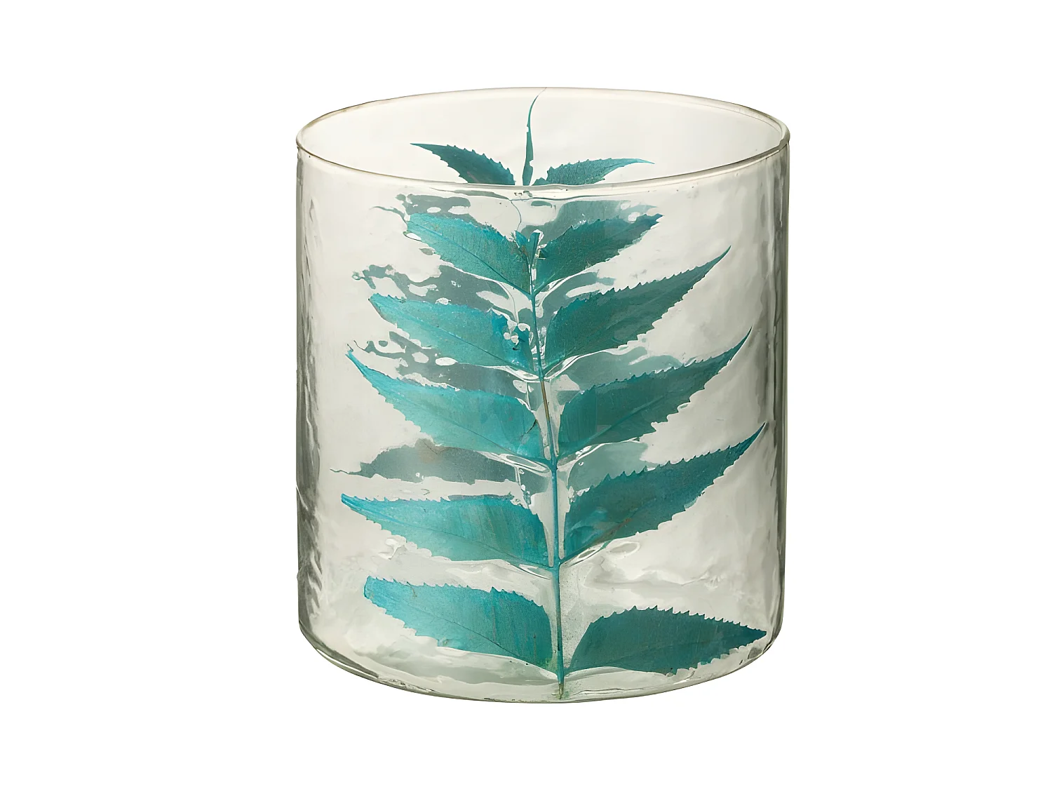 Vase avec feuille en verre multicouleur 15x15x16 cm