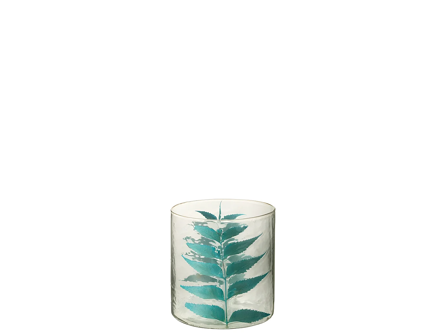 Vase avec feuille en verre multicouleur 15x15x16 cm