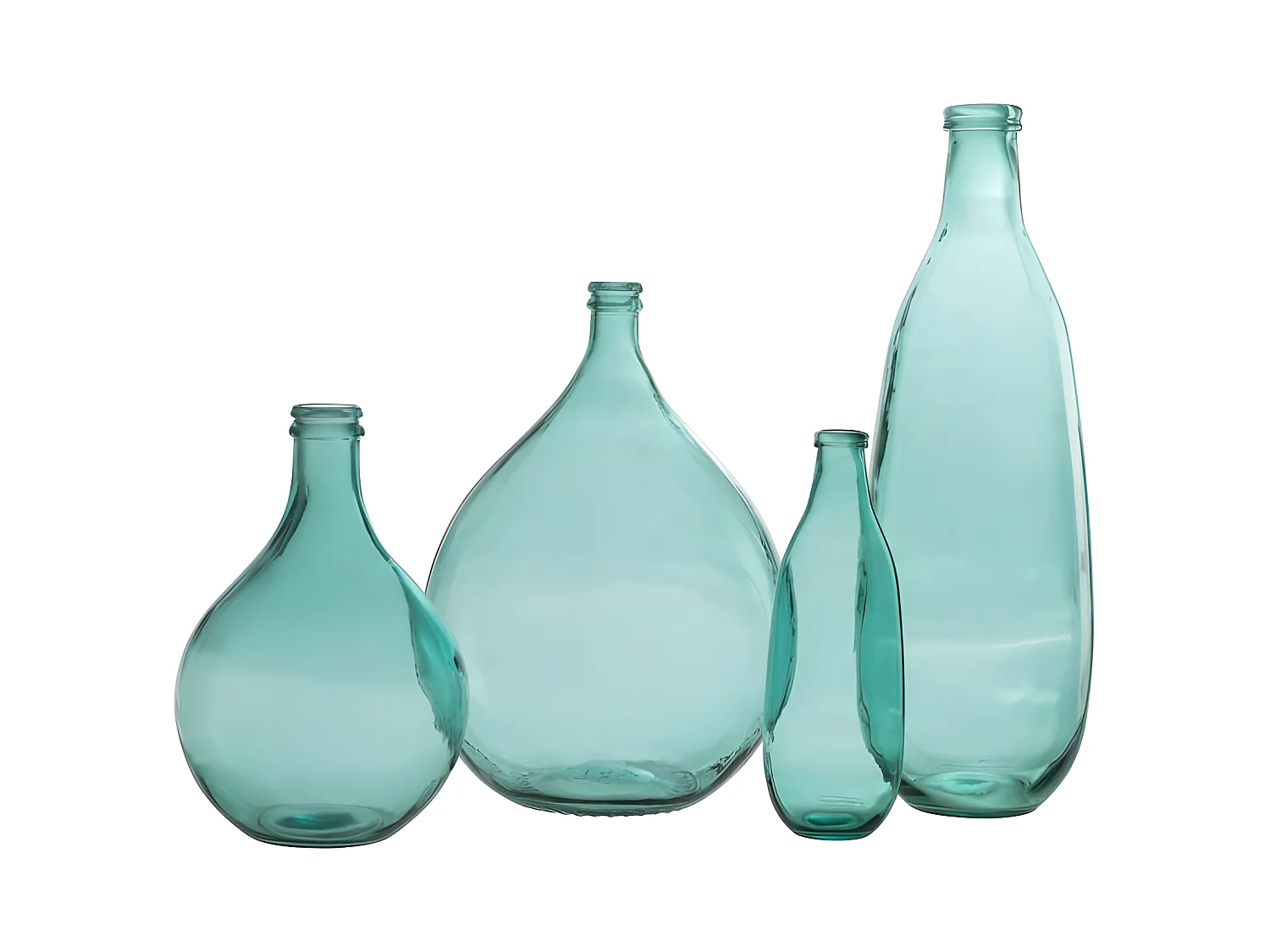 Vaso bottiglia in vetro azzurro 25x25x75 cm