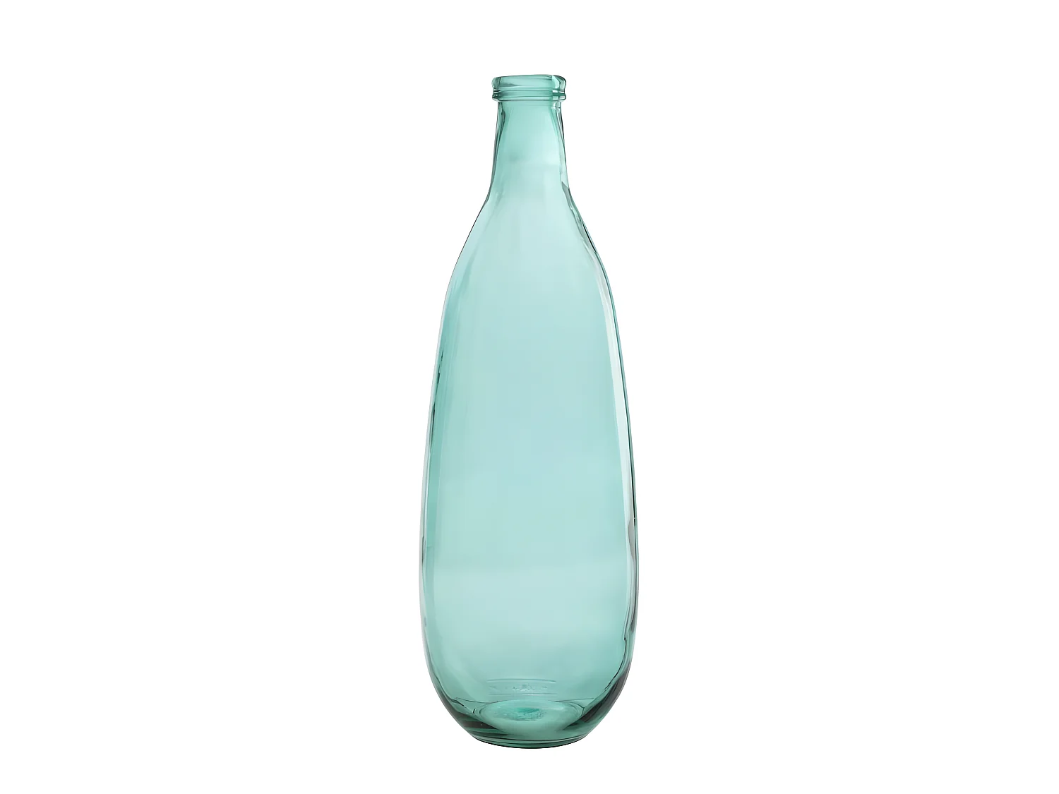 Vase Design en Verre "Bouteille" 75cm Bleu Azur