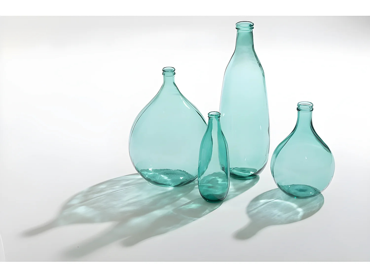 Vaso bottiglia in vetro azzurro 25x25x75 cm