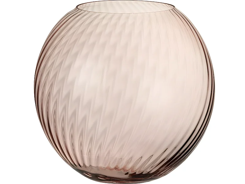 Vase Design en Verre "Canne Rond" 25cm Rose