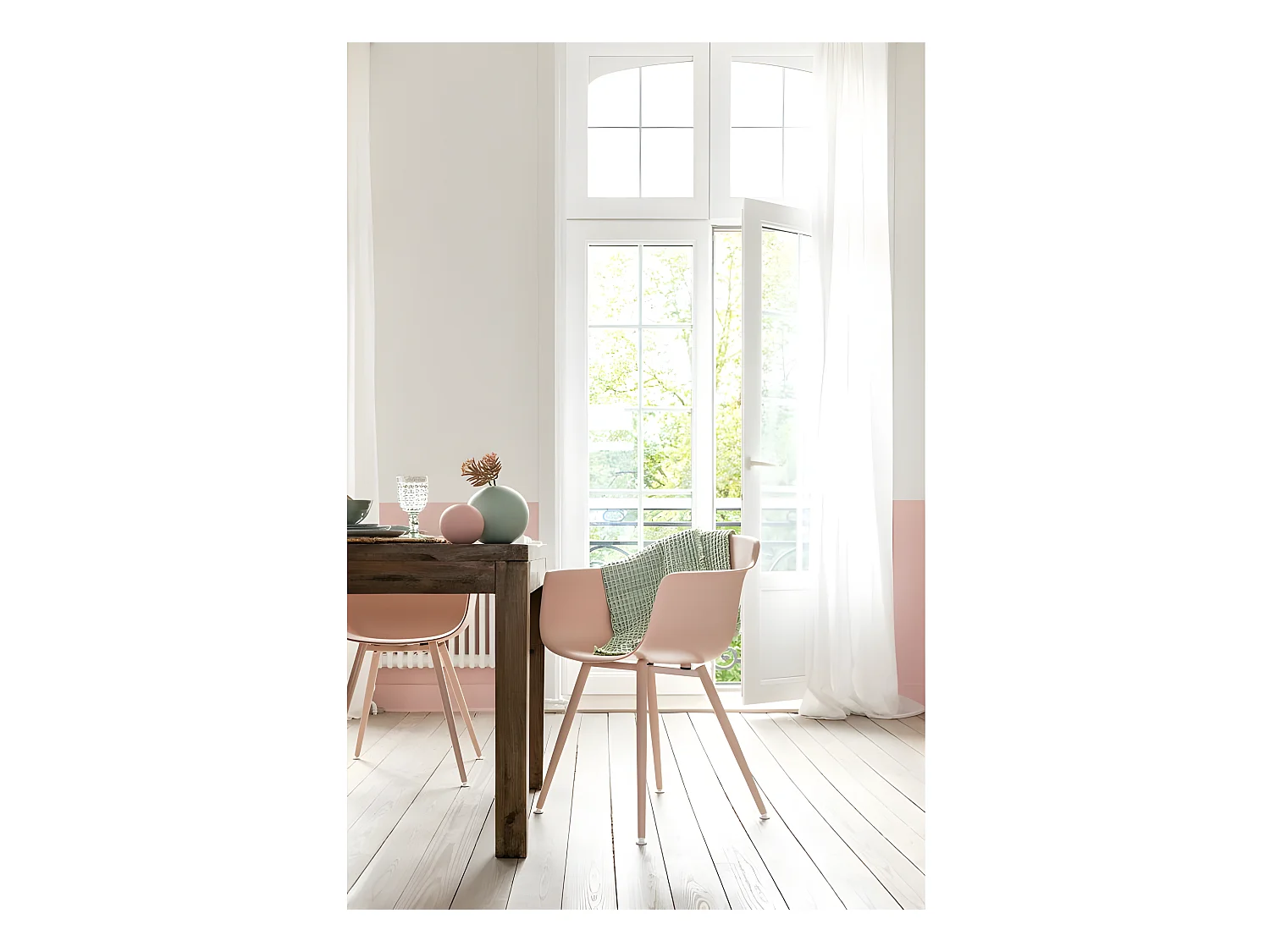 Jarrón bola cerámica verde pastel Alt. 23