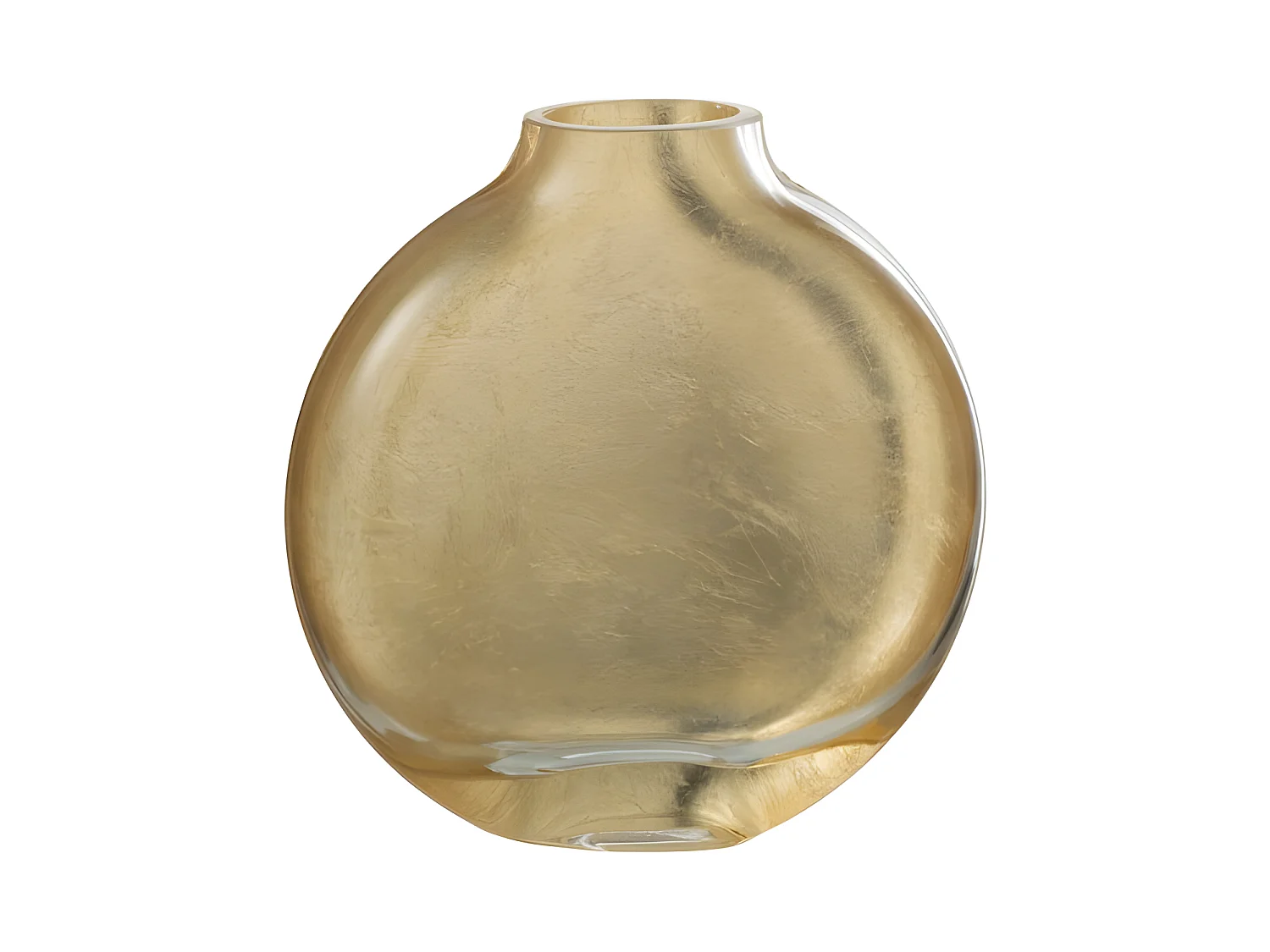 Jarrón de vidrio transparente dorado de 15x4x15cm