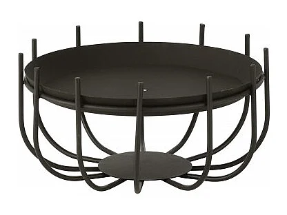 Braciere rotondo basso in metallo nero 41x41x20cm