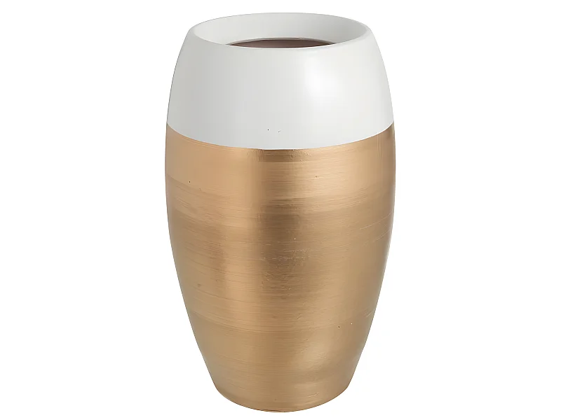 Jarrón bicolor de cerámica blanco 20x20x31 cm