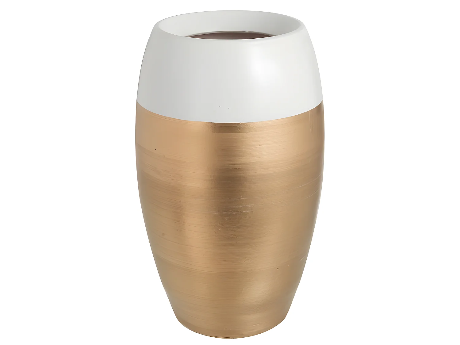 Vase Design "Bord Terre Cuite" 30cm Blanc & Or