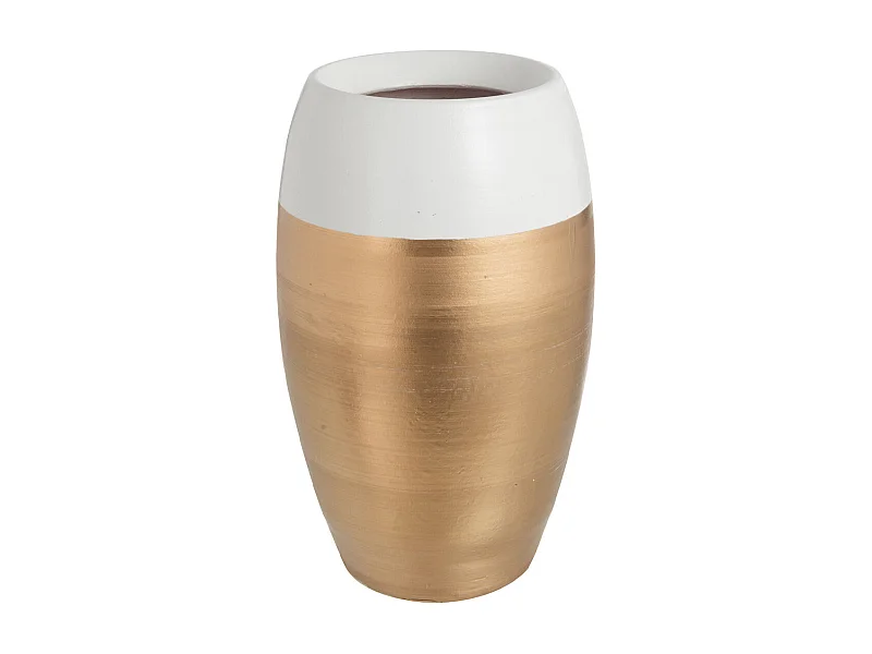 Vaso in ceramica bicolore bianco 20x20x31 cm