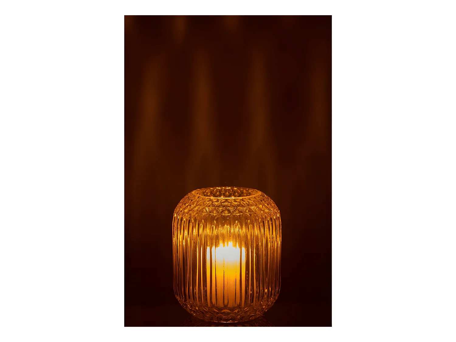 Jarrón de vidrio amarillo recto L14*l14*H17cm