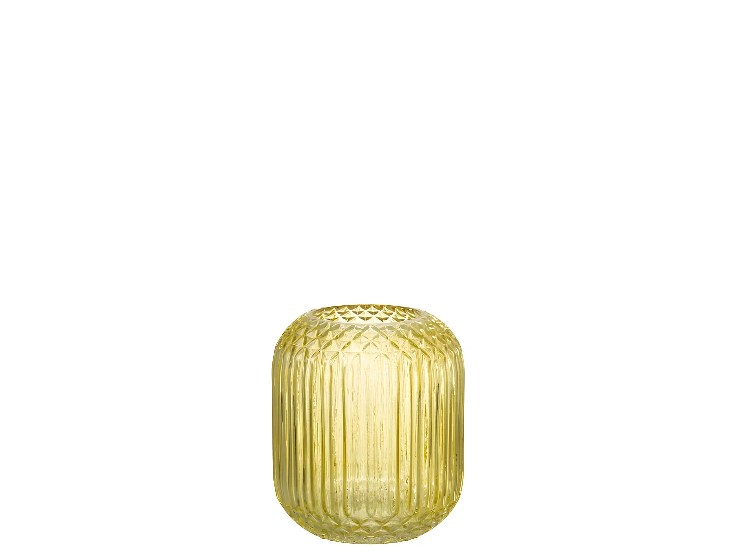 Jarrón de vidrio amarillo recto L14*l14*H17cm