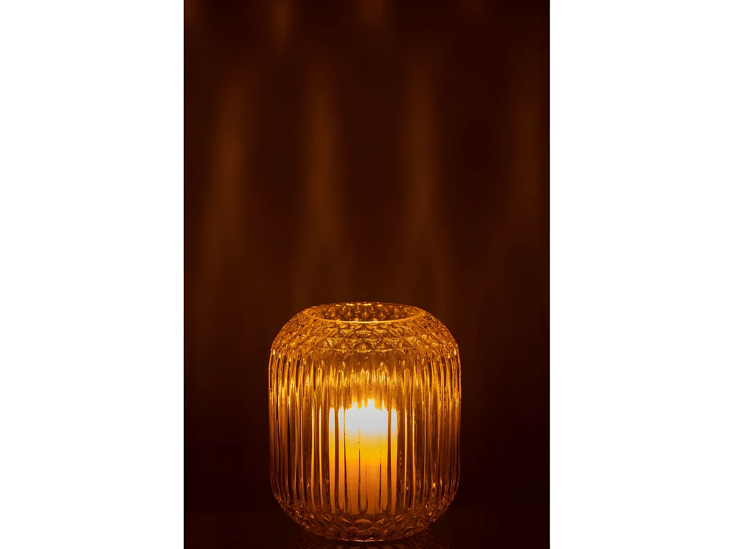 Jarrón de vidrio amarillo recto L14*l14*H17cm