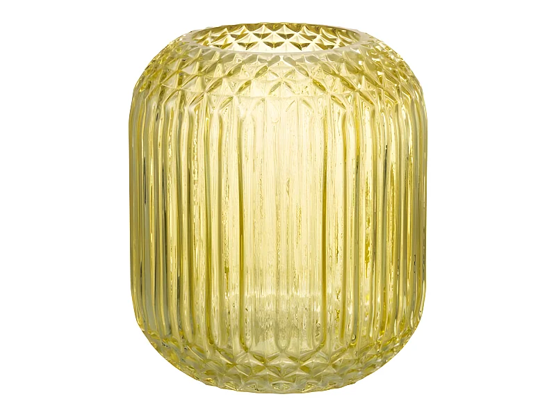 Vaso dritto in vetro giallo L14l14H17cm