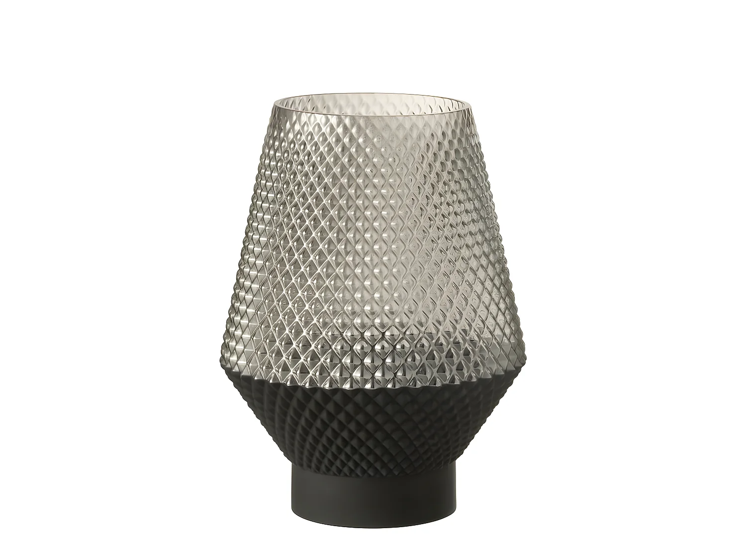 Jarrón con motivos en vidrio gris de 18x26cm