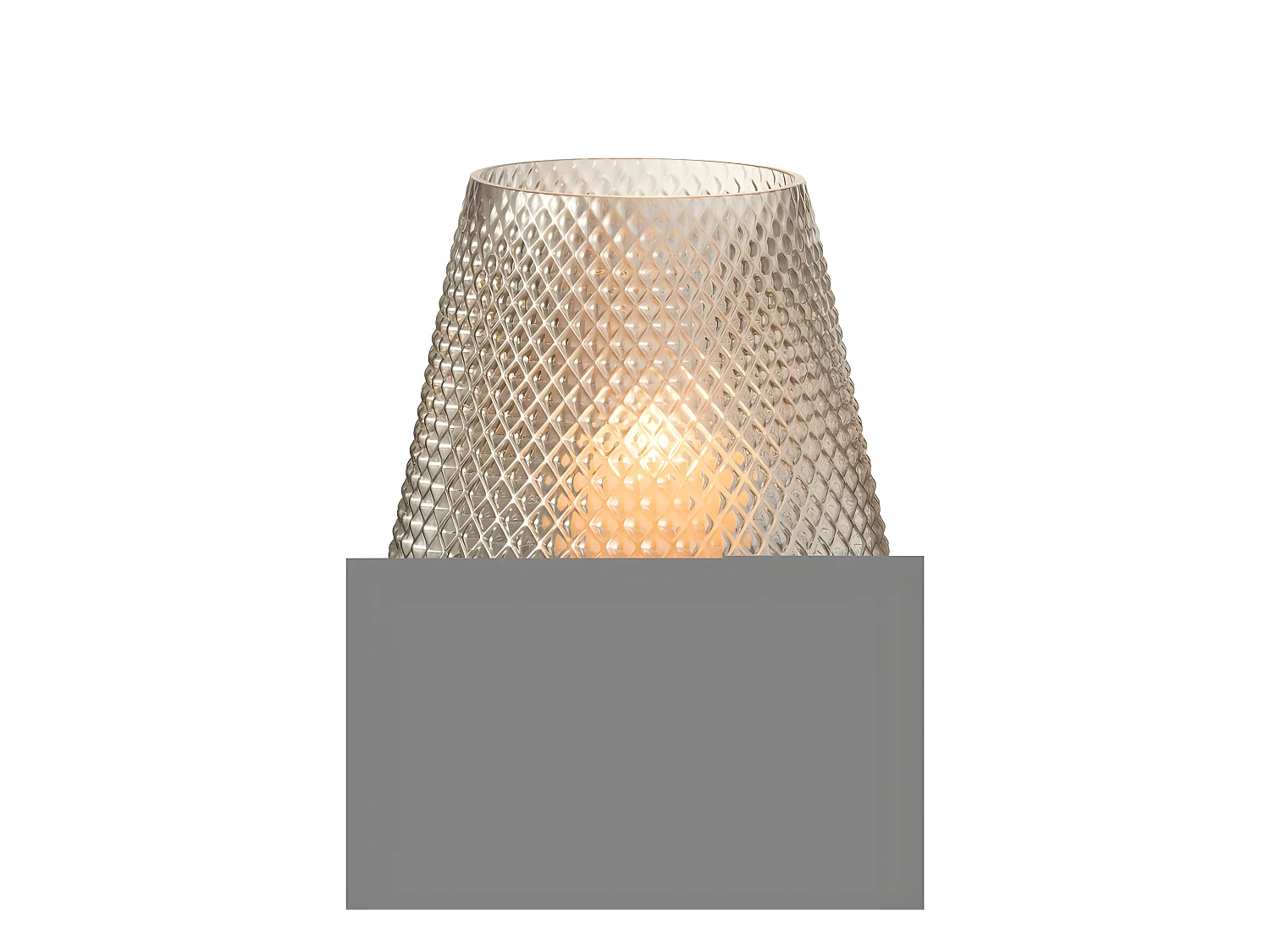 Jarrón con motivos en vidrio gris de 18x26cm