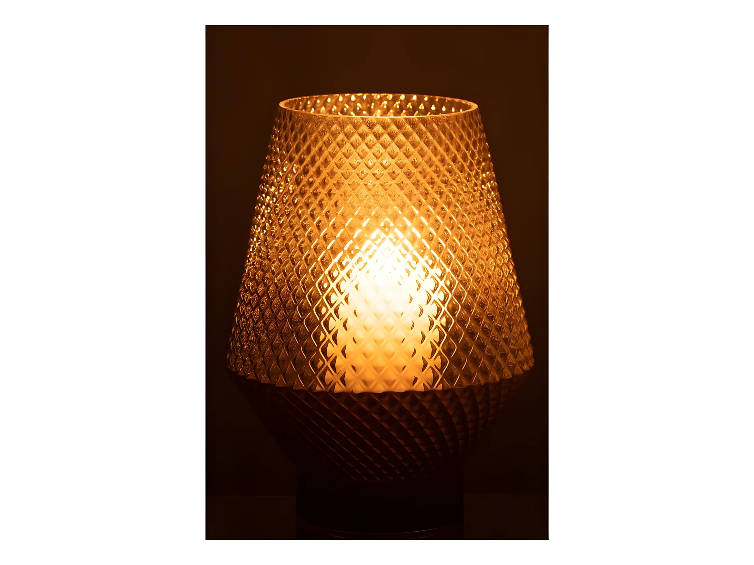 Jarrón con motivos en vidrio gris de 18x26cm