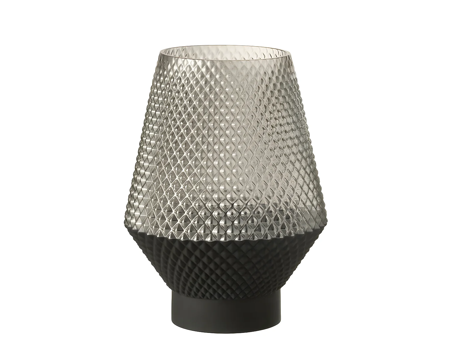 Vaso con motivi in vetro grigio 18x26cm