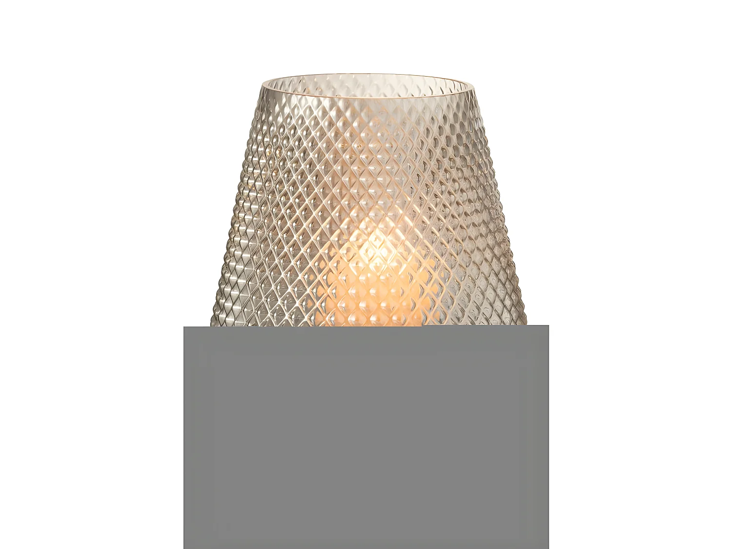 Vaso con motivi in vetro grigio 18x26cm