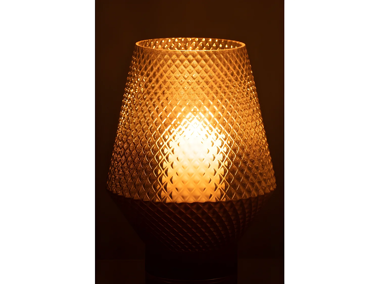 Vaso con motivi in vetro grigio 18x26cm