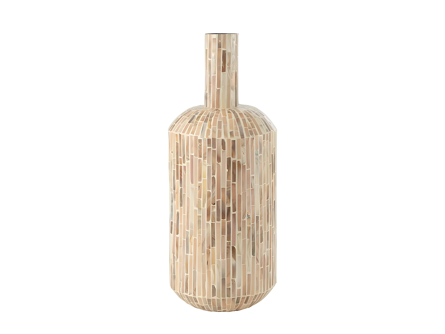 Vase Goutte Motif Mosaïque "Nuye" 54cm Beige