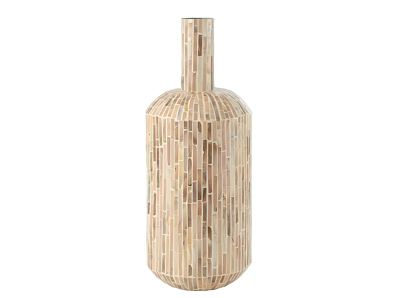 Vase Goutte Motif Mosaïque "Nuye" 54cm Beige