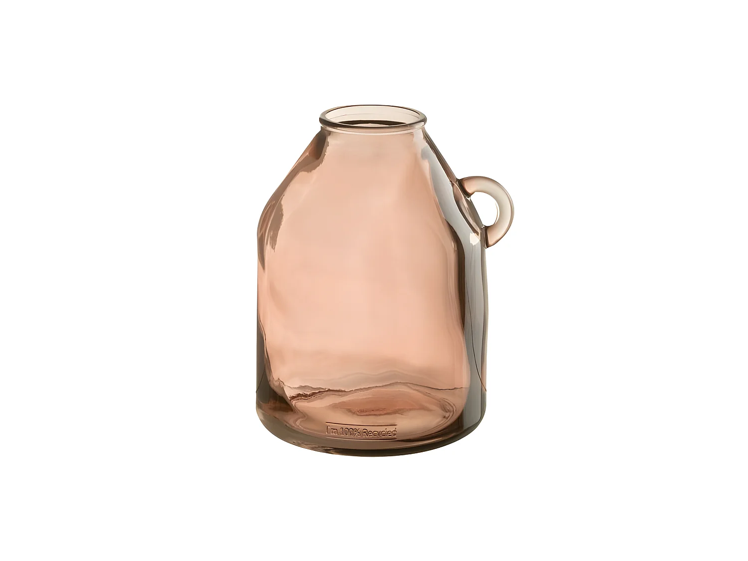 Vaso con manico in vetro rosa 20x20x25 cm
