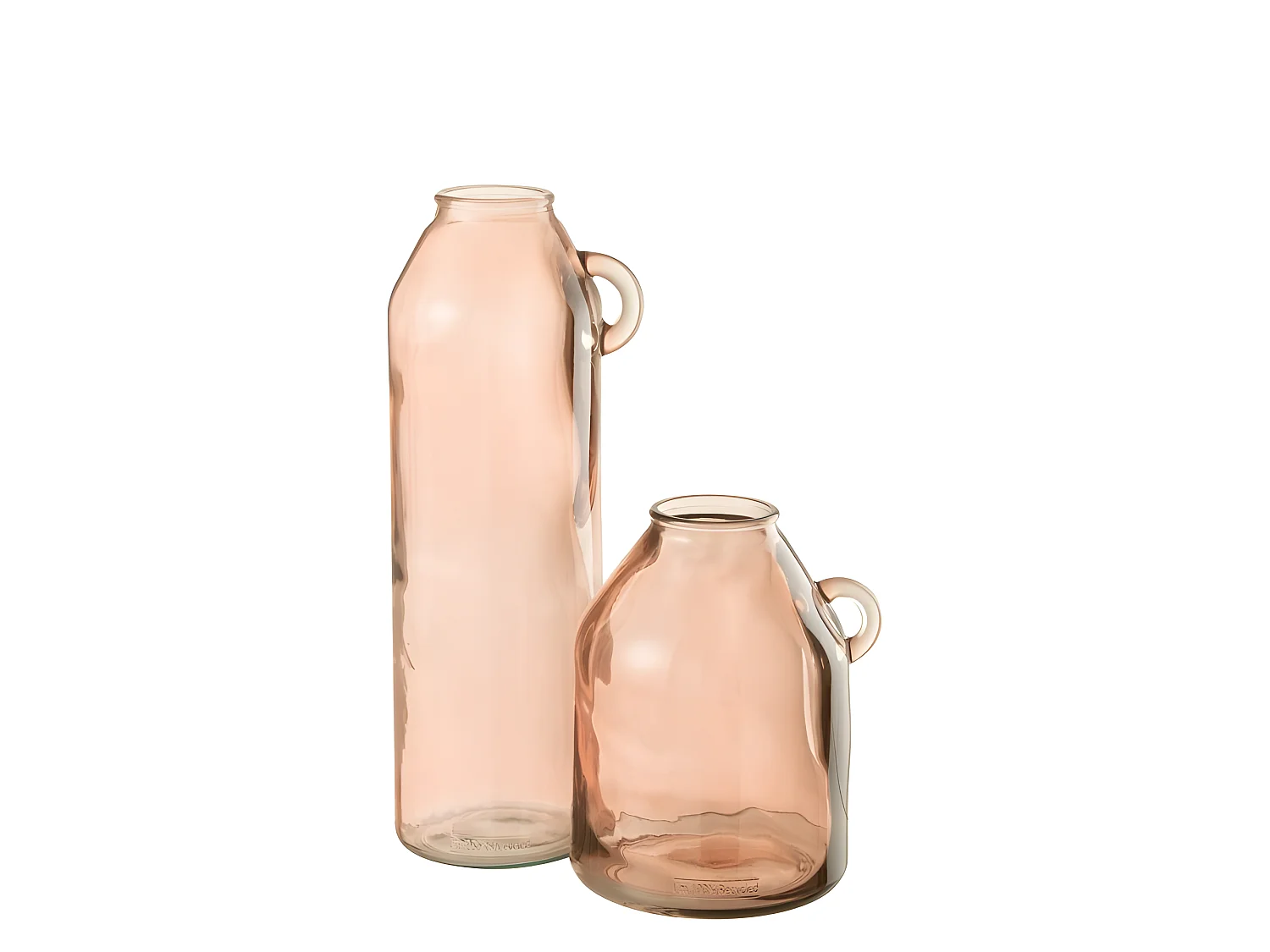 Vaso con manico in vetro rosa 20x20x25 cm