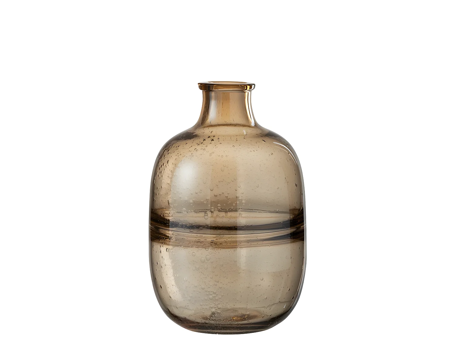 Vase Rond Design "Nervures" 29cm Ambre