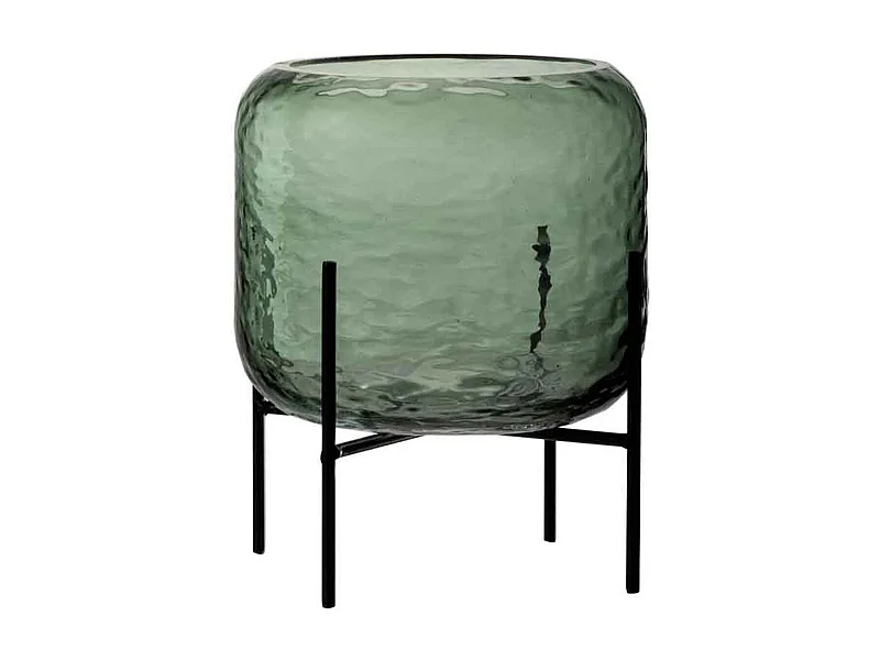 Vase Design sur Pied "Irrégulier" 18cm Vert