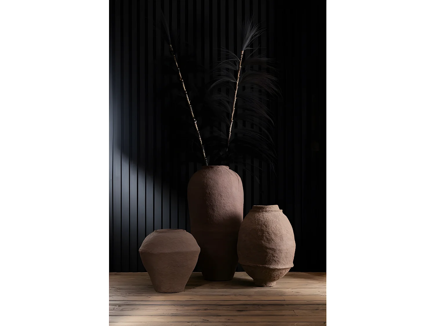 Jarrón irregular de papel marrón 42x42x59 cm