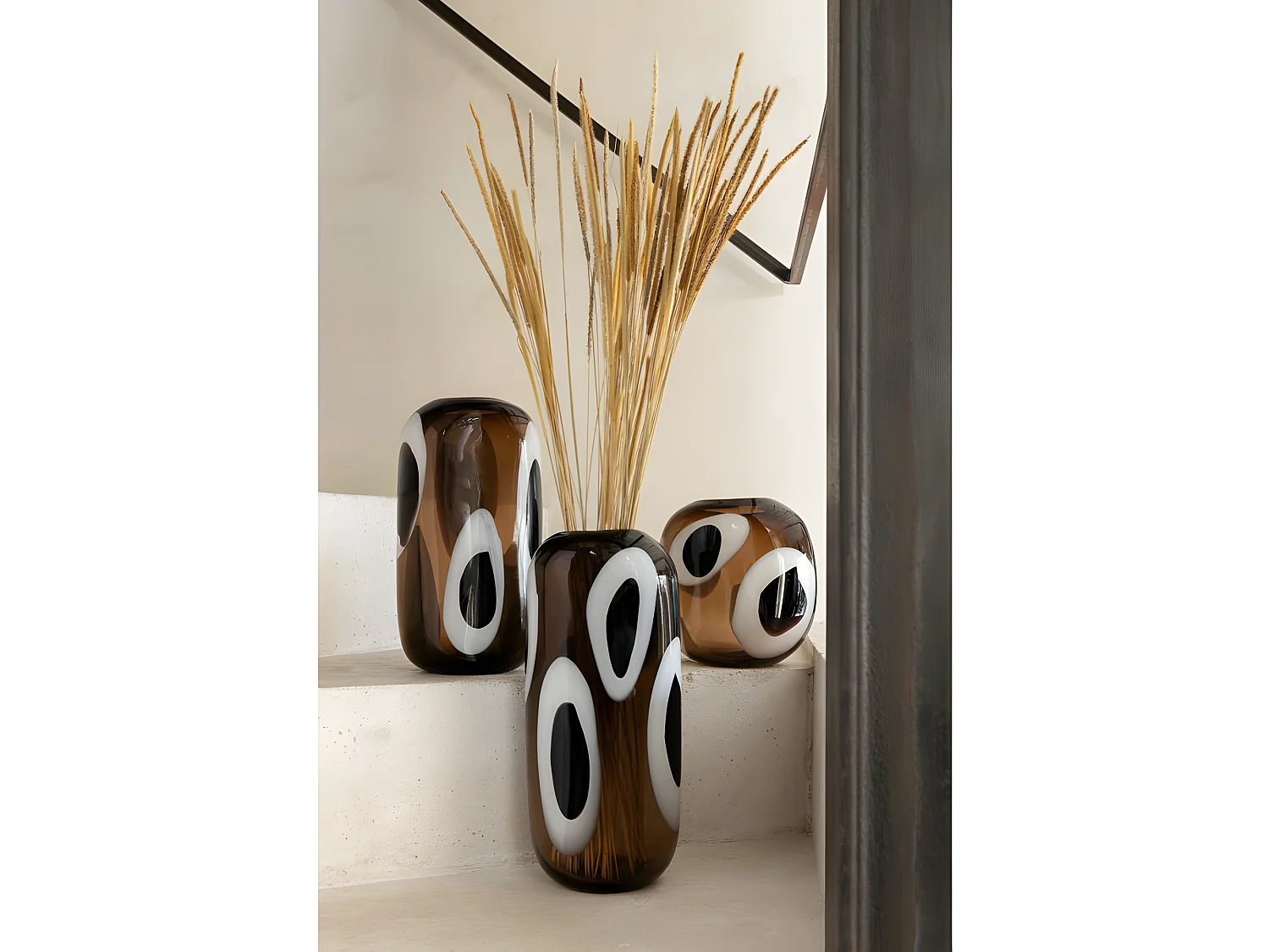 Vaso in vetro multicolore 16x13x32 cm