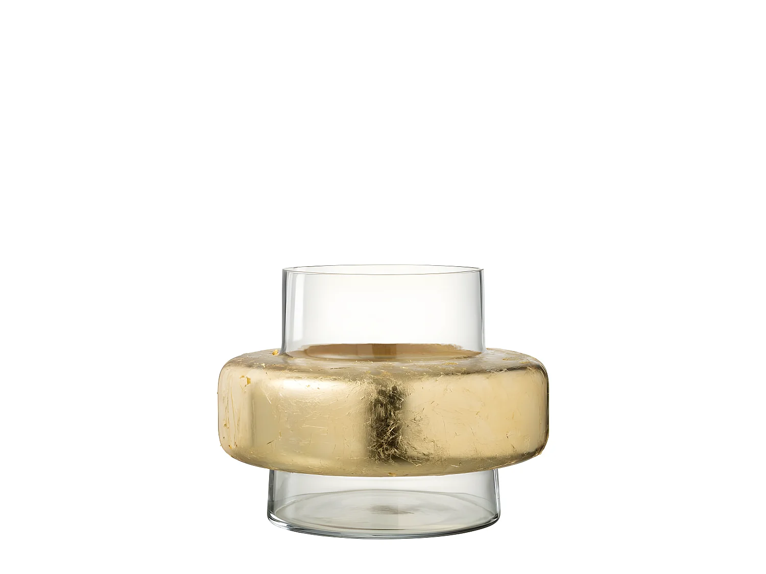 Vase Design "Bague" 33cm Or & Transparent