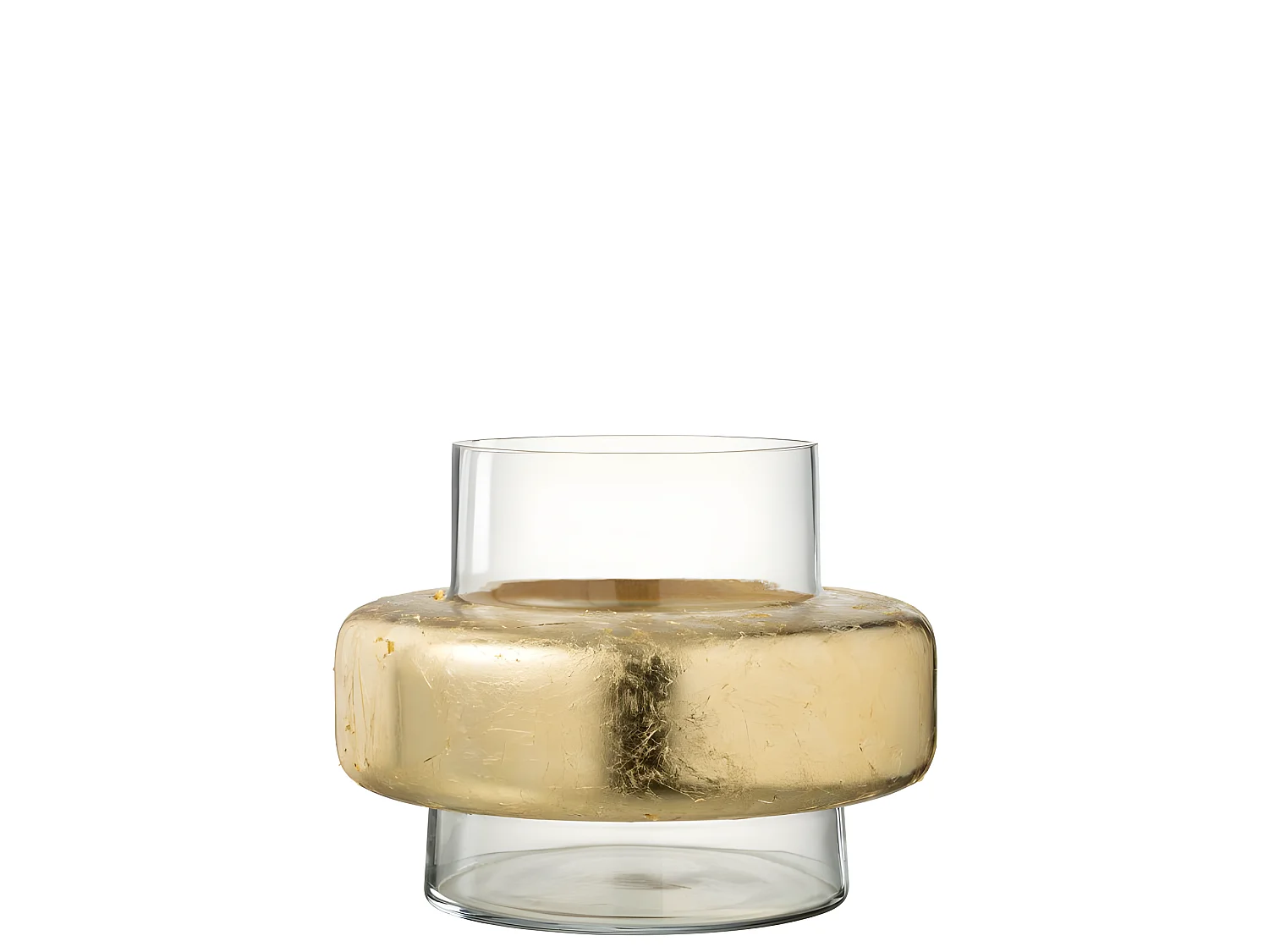 Vase Design "Bague" 33cm Or & Transparent