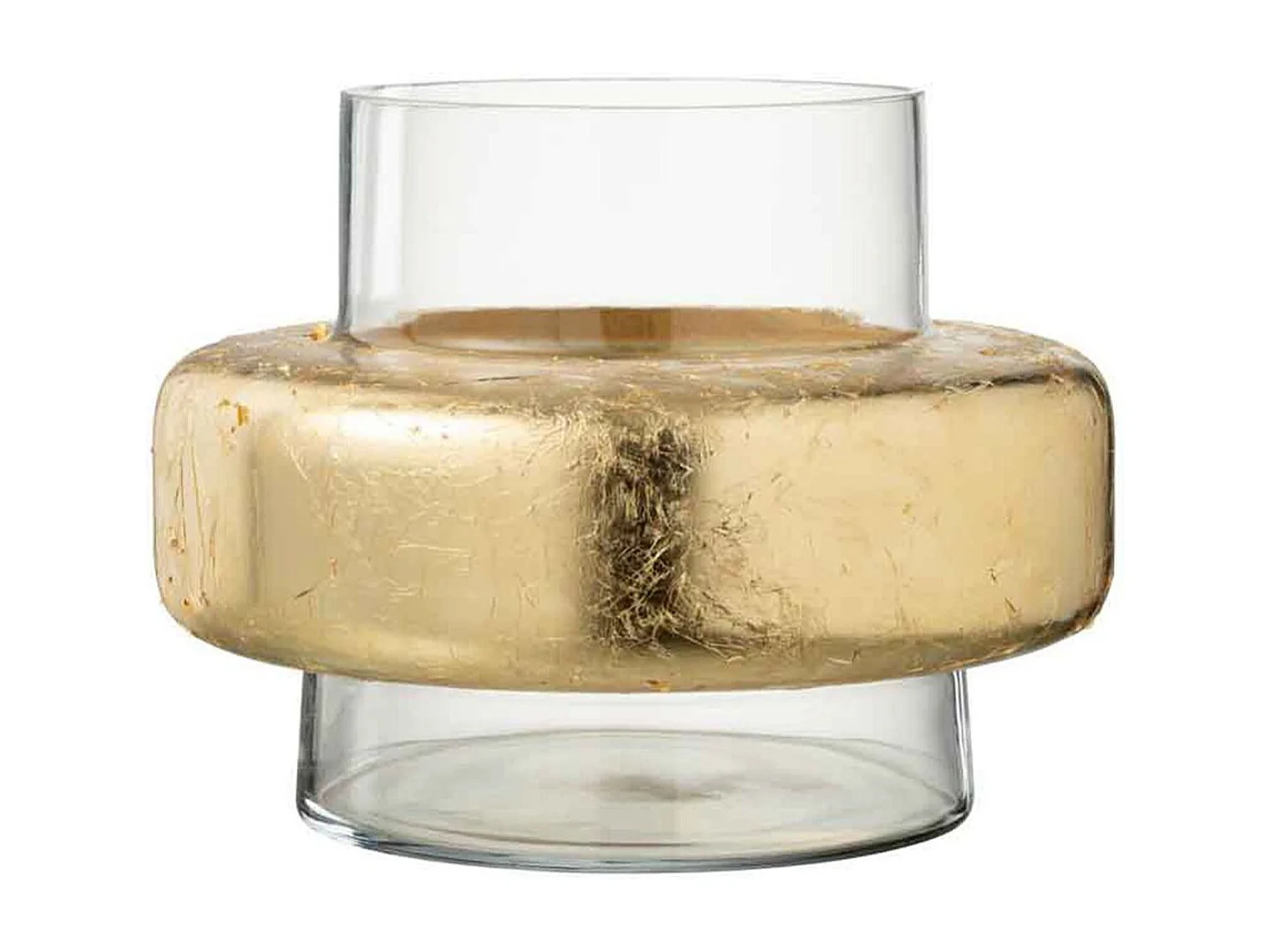 Vase Design "Bague" 33cm Or & Transparent