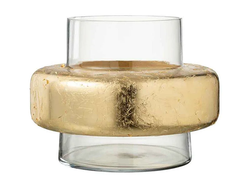Vase Design "Bague" 33cm Or & Transparent