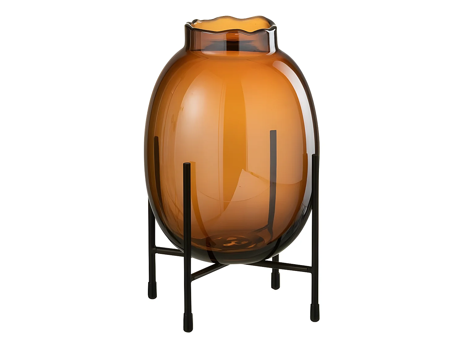 Vase sur Pied Design "Tonato" 25cm Marron & Noir