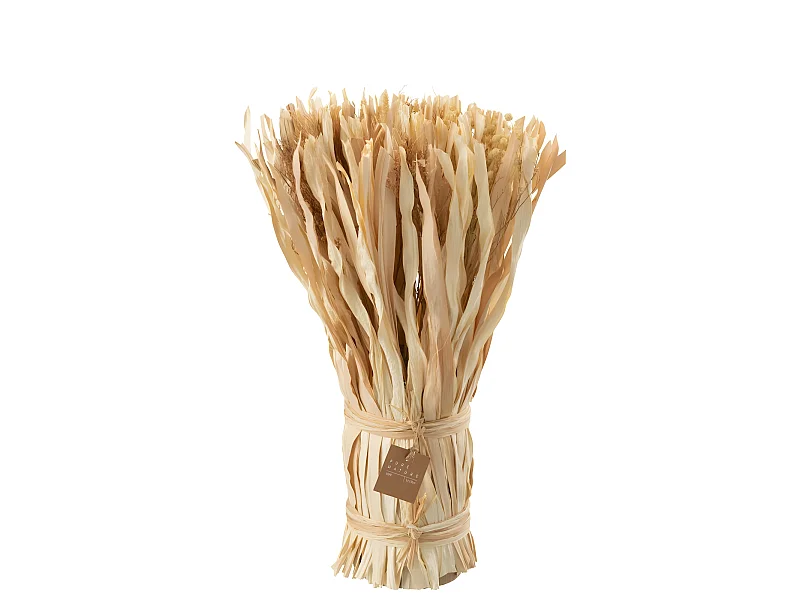 Bouquet di fiori secchi in legno naturale 18x18x43 cm