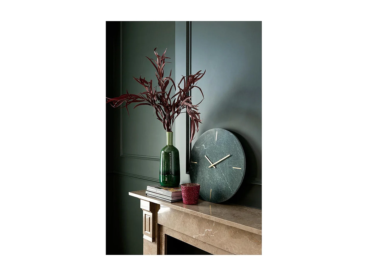 Ramito de eucalipto salvaje seco en madera roja 20x20x87 cm