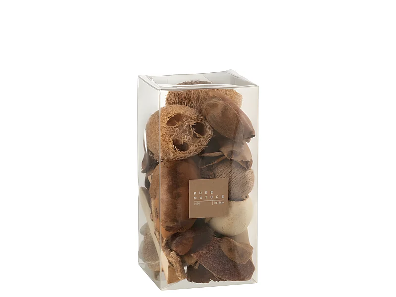 Caja de nueces secas de madera marrón de 10x10x20 cm