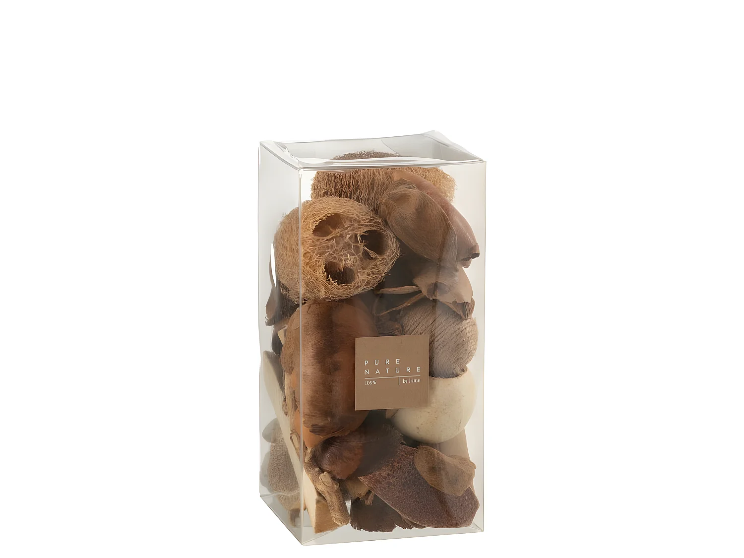 Caja de nueces secas de madera marrón de 10x10x20 cm