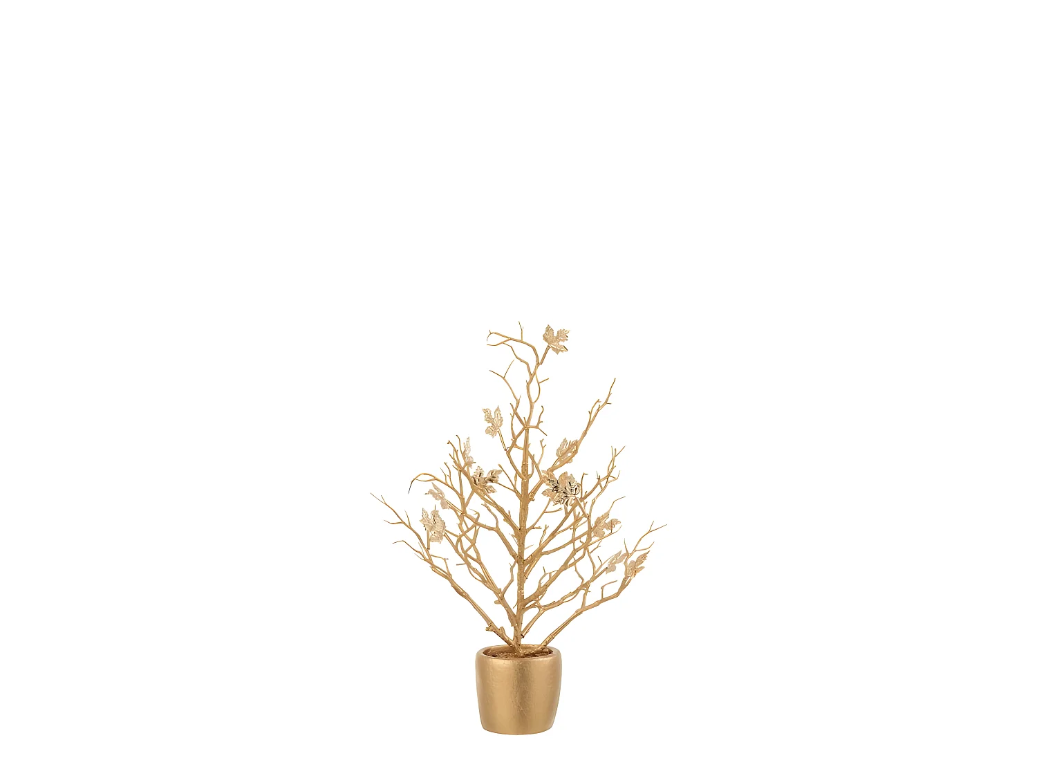 Árbol desnudo en maceta de plástico dorado de 15x15x44.5 cm