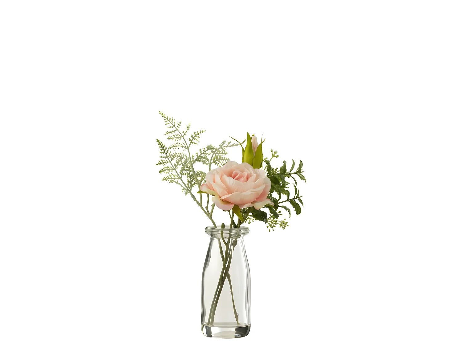 Bouquet de rose artificiel en plastique rose 13x13x25 cm