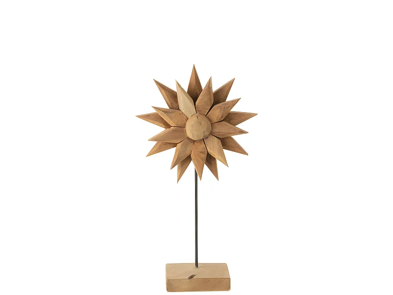 Girasol de madera natural 25x25x45 cm